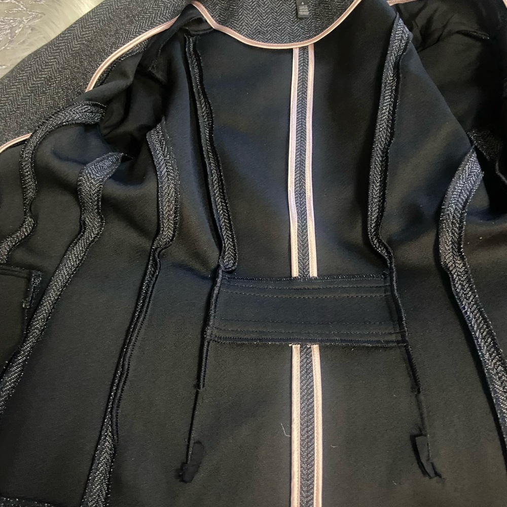 White House Black Market Sz 4 Dark Grey/Black Herringbone Women’s Blazer - Picture 6 of 14